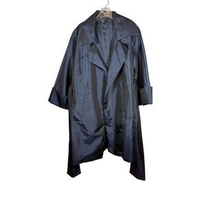 BOO GEMES Women's Trench Coat, plus Size Trench Iridescent Navy Blue, Size 1X